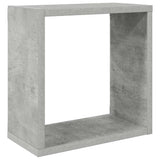 Wall Cube Shelves 2 pcs Concrete Grey 30x15x30 cm