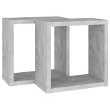 Wall Cube Shelves 2 pcs Concrete Grey 30x15x30 cm - 45-Degree Angle