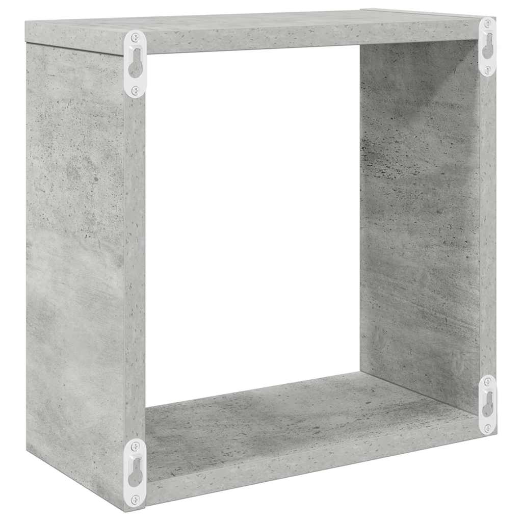 Wall Cube Shelves 2 pcs Concrete Grey 30x15x30 cm