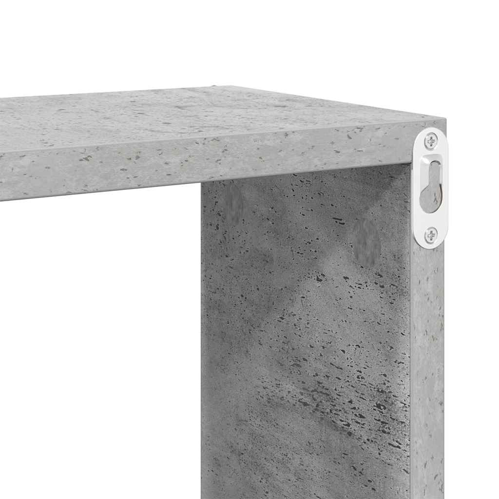 Wall Cube Shelves 2 pcs Concrete Grey 30x15x30 cm