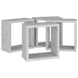 Wall Cube Shelves 4 pcs Concrete Grey 30x15x30 cm - Rear View