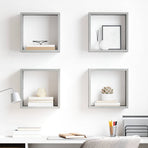 Wall Cube Shelves 4 pcs Concrete Grey 30x15x30 cm