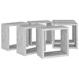 Wall Cube Shelves 6 pcs Concrete Grey 30x15x30 cm - Rear View