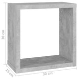 Wall Cube Shelves 6 pcs Concrete Grey 30x15x30 cm - Extra Image