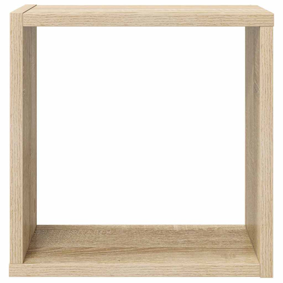 Wall Cube Shelves 4 pcs White and Sonoma Oak 30x15x30 cm