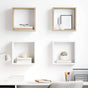 Wall Cube Shelves 4 pcs White and Sonoma Oak 30x15x30 cm