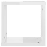 Wall Cube Shelves 2 pcs High Gloss White 30x15x30 cm - Low Angle