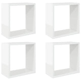 Wall Cube Shelves 4 pcs High Gloss White 30x15x30 cm