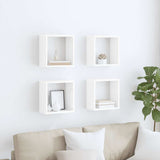 Wall Cube Shelves 4 pcs High Gloss White 30x15x30 cm