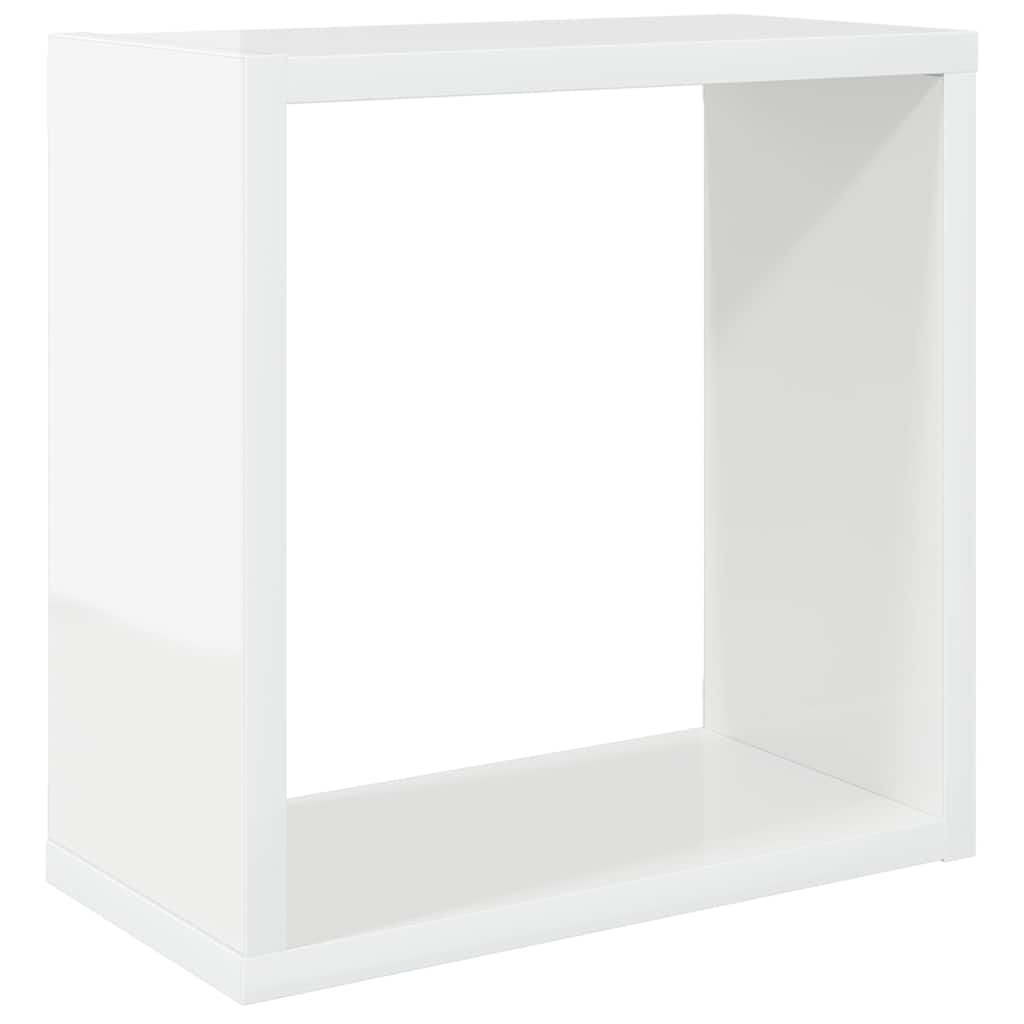 Wall Cube Shelves 4 pcs High Gloss White 30x15x30 cm