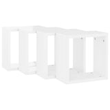 Wall Cube Shelves 4 pcs High Gloss White 30x15x30 cm - 45-Degree Angle