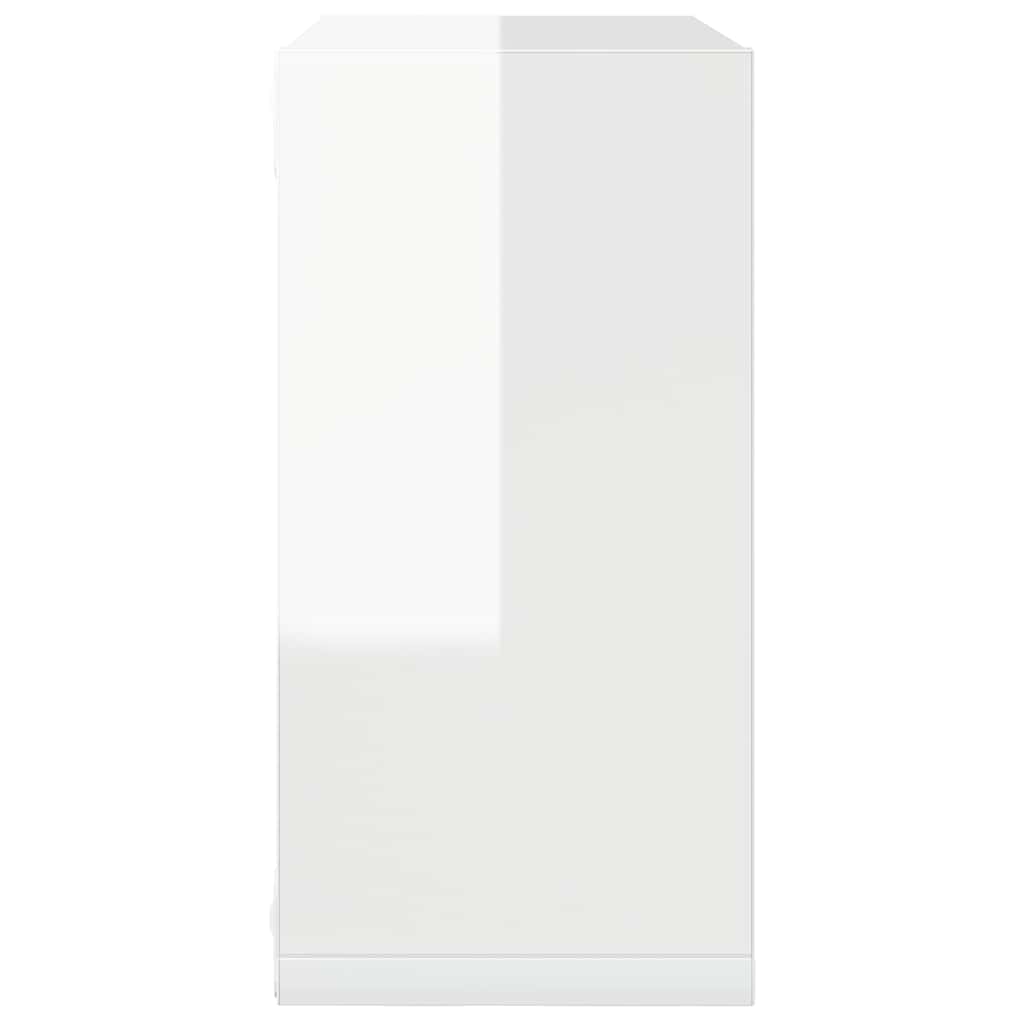 Wall Cube Shelves 4 pcs High Gloss White 30x15x30 cm