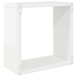 Wall Cube Shelves 4 pcs High Gloss White 30x15x30 cm