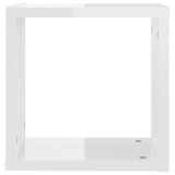 Wall Cube Shelves 4 pcs High Gloss White 30x15x30 cm - Low Angle