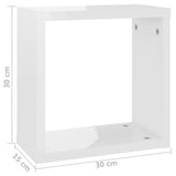 Wall Cube Shelves 4 pcs High Gloss White 30x15x30 cm - Extra Image