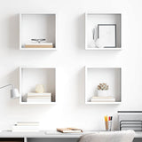Wall Cube Shelves 4 pcs High Gloss White 30x15x30 cm