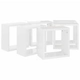 Wall Cube Shelves 6 pcs High Gloss White 30x15x30 cm - Rear View