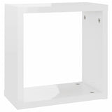 Wall Cube Shelves 6 pcs High Gloss White 30x15x30 cm - Close-Up Angle