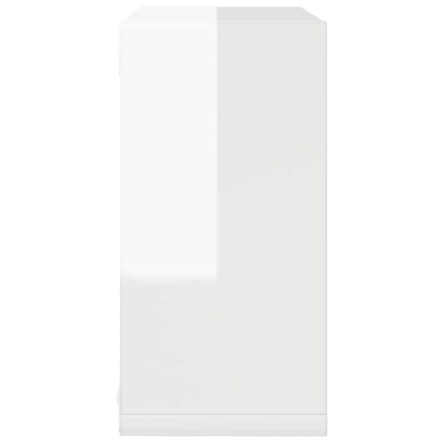 Wall Cube Shelves 6 pcs High Gloss White 30x15x30 cm