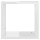 Wall Cube Shelves 6 pcs High Gloss White 30x15x30 cm - Low Angle