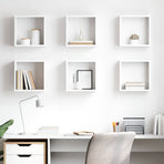 Wall Cube Shelves 6 pcs High Gloss White 30x15x30 cm