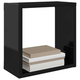 Wall Cube Shelves 4 pcs High Gloss Black 30x15x30 cm