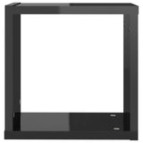 Wall Cube Shelves 6 pcs High Gloss Black 30x15x30 cm