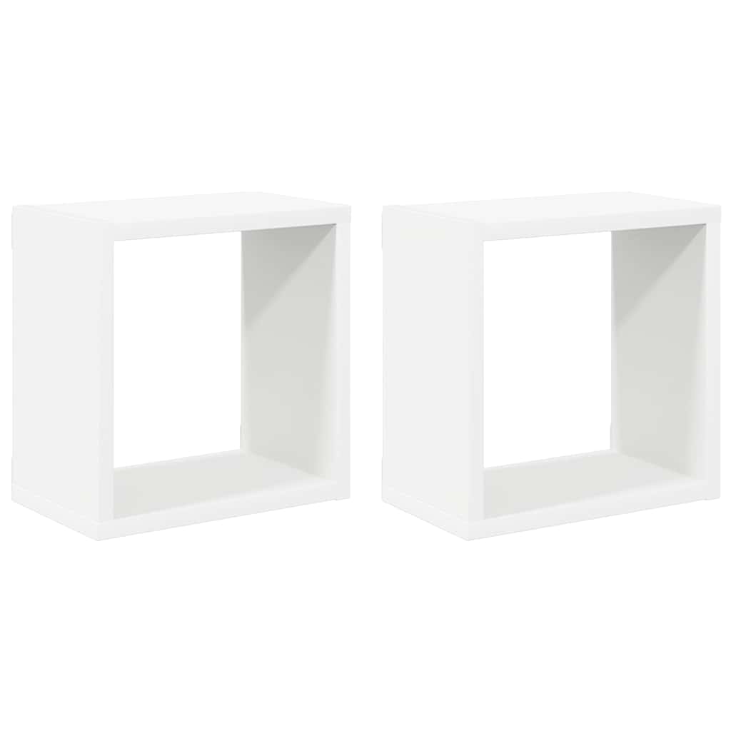 Wall Cube Shelves 2 pcs White 26x15x26 cm