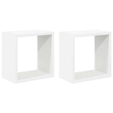 Wall Cube Shelves 2 pcs White 26x15x26 cm