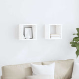 Wall Cube Shelves 2 pcs White 26x15x26 cm