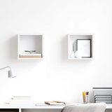 Wall Cube Shelves 2 pcs White 26x15x26 cm