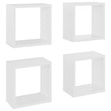 Wall Cube Shelves 4 pcs White 26x15x26 cm - Front View