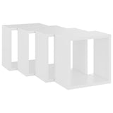 Wall Cube Shelves 4 pcs White 26x15x26 cm - 45-Degree Angle