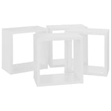 Wall Cube Shelves 4 pcs White 26x15x26 cm - Rear View