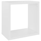 Wall Cube Shelves 6 pcs White 26x15x26 cm - Close-Up Angle
