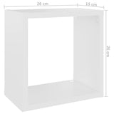 Wall Cube Shelves 6 pcs White 26x15x26 cm