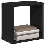 Wall Cube Shelves 4 pcs Black 26x15x26 cm