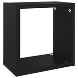 Wall Cube Shelves 4 pcs Black 26x15x26 cm - Close-Up Angle