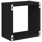Wall Cube Shelves 4 pcs Black 26x15x26 cm