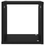 Wall Cube Shelves 4 pcs Black 26x15x26 cm - Low Angle