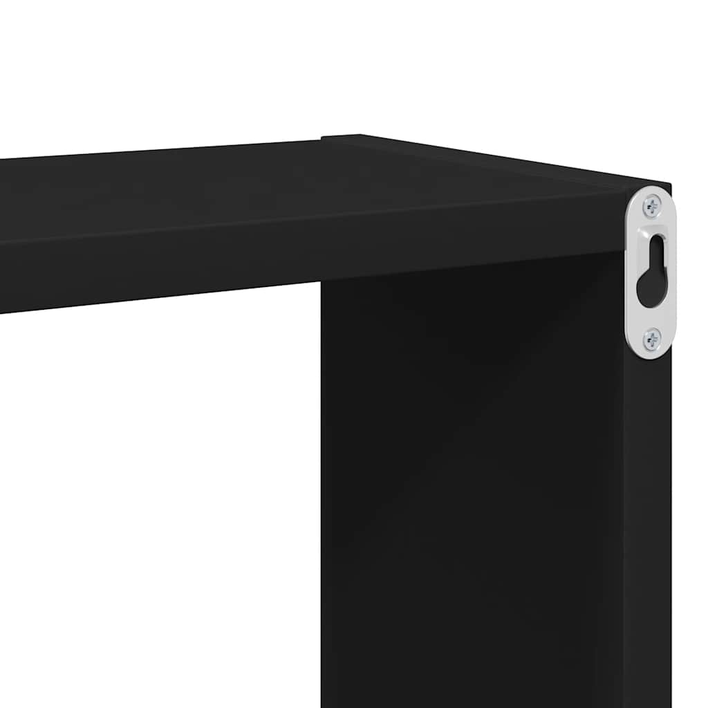 Wall Cube Shelves 4 pcs Black 26x15x26 cm