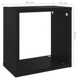 Wall Cube Shelves 4 pcs Black 26x15x26 cm - Extra Image