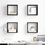 Wall Cube Shelves 4 pcs Black 26x15x26 cm