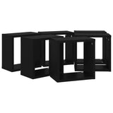 Wall Cube Shelves 6 pcs Black 26x15x26 cm - Rear View