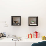 Wall Cube Shelves 2 pcs Grey 26x15x26 cm - Side View