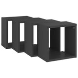 Wall Cube Shelves 4 pcs Grey 26x15x26 cm - 45-Degree Angle