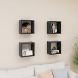 Wall Cube Shelves 4 pcs Grey 26x15x26 cm
