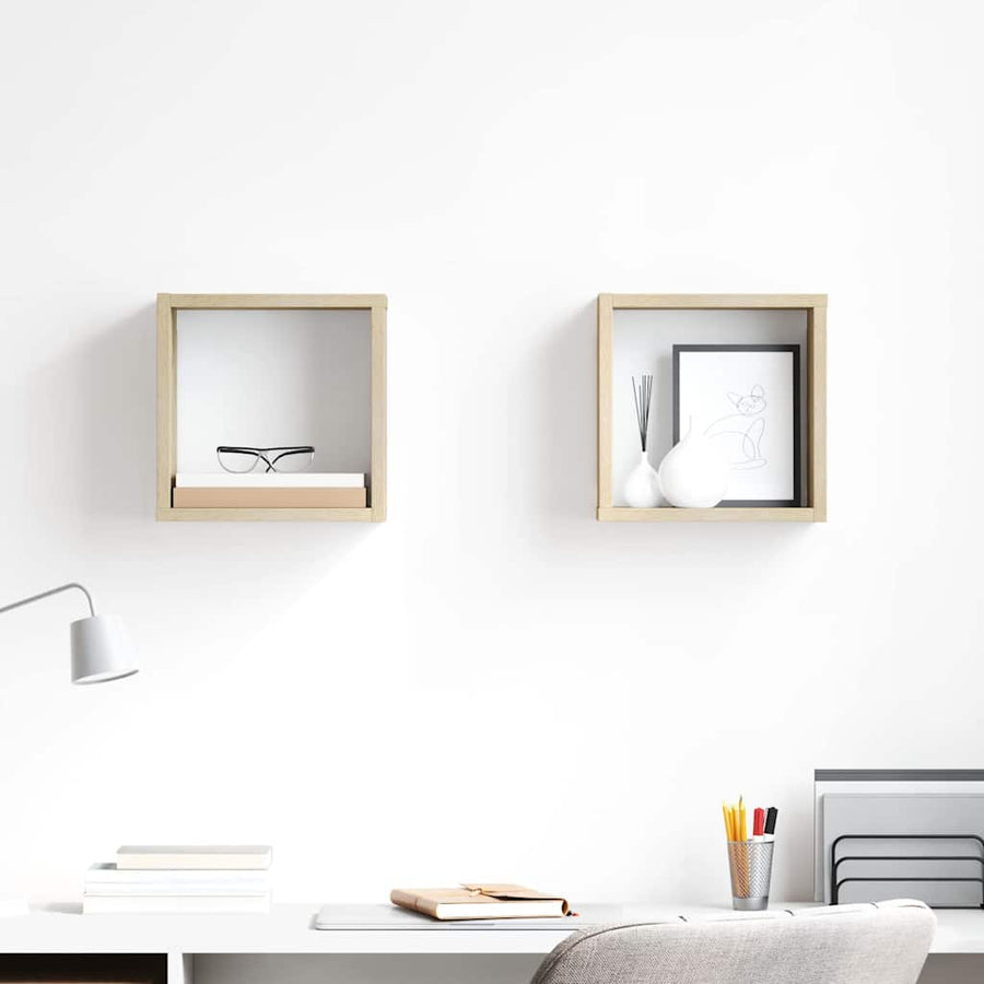 Wall Cube Shelves 2 pcs Sonoma Oak 26x15x26 cm