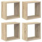 Wall Cube Shelves 4 pcs Sonoma Oak 26x15x26 cm
