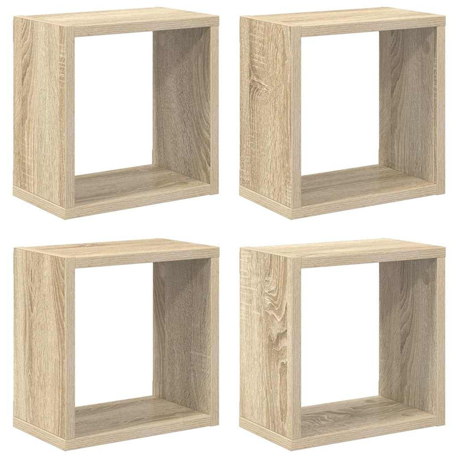 Wall Cube Shelves 4 pcs Sonoma Oak 26x15x26 cm